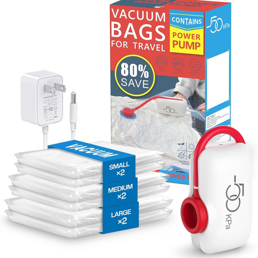 🎁 Hot Sale 50% DI SCONTO 🔥6 confezioni di sacchetti sottovuoto elettrici USB - Risparmia spazio, viaggia leggero!