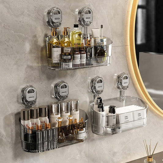 ⏰🔥SCONTO DEL 50% PER UN PERIODO LIMITATO!🔥OLTRE 50K+ VENDUTE!Scatola di immagazzinaggio ad aspirazione per il bagno senza trapano - Grande capacità e forte capacità di carico