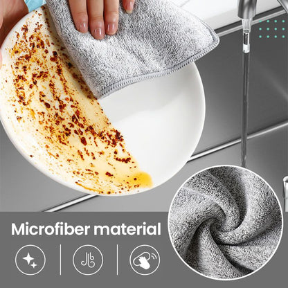 🌿Upgrade Cleaning Cloth - Bamboo Charcoal + Microfiber Hybrid 🏆 🧪 Lab-Tested Absorption | 🧤 Lint-Free | 🎁 Includes Storage Pouch