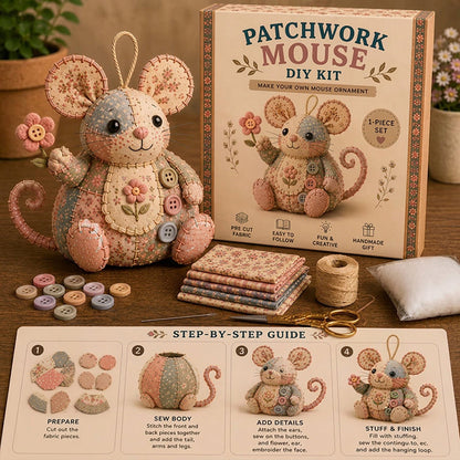 ⏰🔥SCONTO DEL 50% PER UN PERIODO LIMITATO!🔥OLTRE 50K+ VENDUTE!Kit da cucito artigianale con topolino di peluche in stile vintage