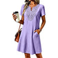 Abito-maglietta da donna in pizzo in stile bohémien con scollo a V