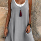🌸Summer Hot Sale 50%OFF🌸 Women's Casual Loose Sleeveless Fake Two Piece Tank Dress