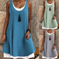 🌸Summer Hot Sale 50%OFF🌸 Women's Casual Loose Sleeveless Fake Two Piece Tank Dress