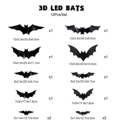 Pipistrelli Luminosi 3D per Halloween
